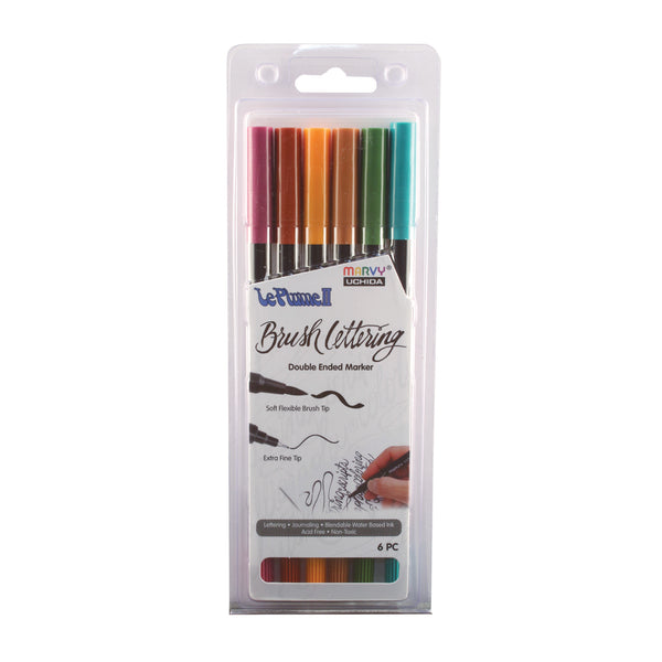BRUSH LETTERING LE PLUME II 6 PIECE NATURAL SET BRUSH LETTERING LE PLUME II 6 PIECE NATURAL SET
