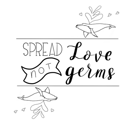 Spread Love Not Germs - Free Coloring Page