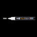 Decofabric marker white with cap off and color line at tip with black background