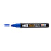 Decofabric marker blue with cap off and a color line at tip