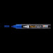 Decofabric marker blue with cap off and a color line at tip with black background