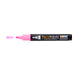 Decofabric marker fluorescent pink with cap off and a color line at tip