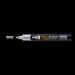 Decofabric silver marker with cap off and color lines at tip with black background