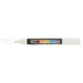 Shoe decor decocolor acrylic white with three line marks next to tip.