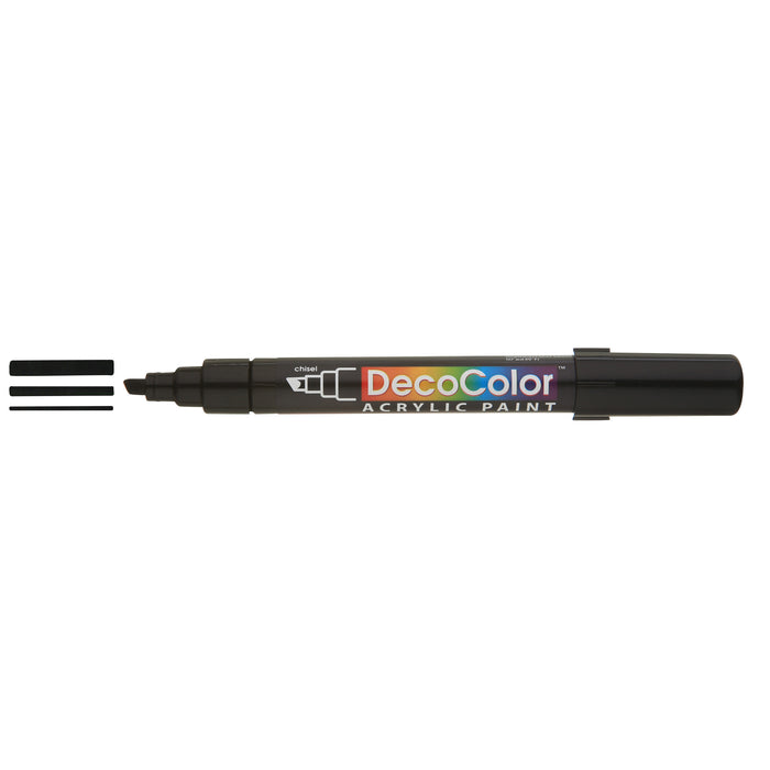 Shoe decor decocolor acrylic black with three line marks next to tip.