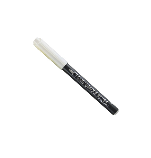 White Opaque brush with cap on.