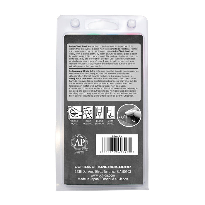 BISTRO CHALK MARKER BRUSH TIP SET 4A