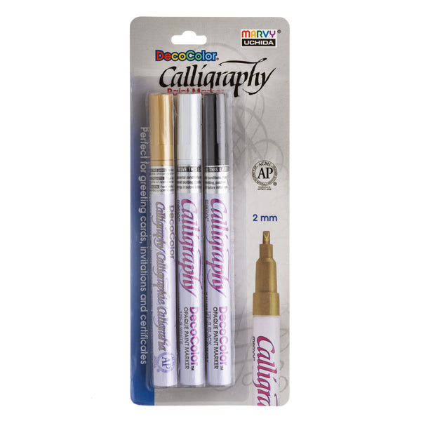 DECOCOLOR CALLIGRAPHY PAINT MARKER 3 PIECE SET C