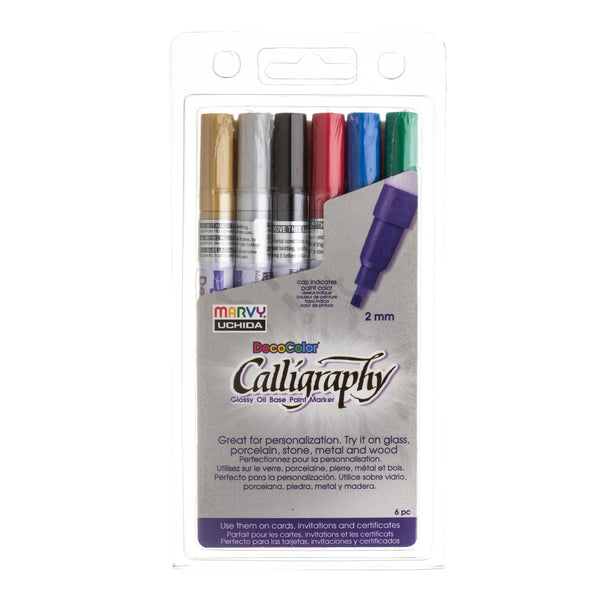 DECOCOLOR CALLIGRAPHY PAINT MARKER 6 PIECE SET