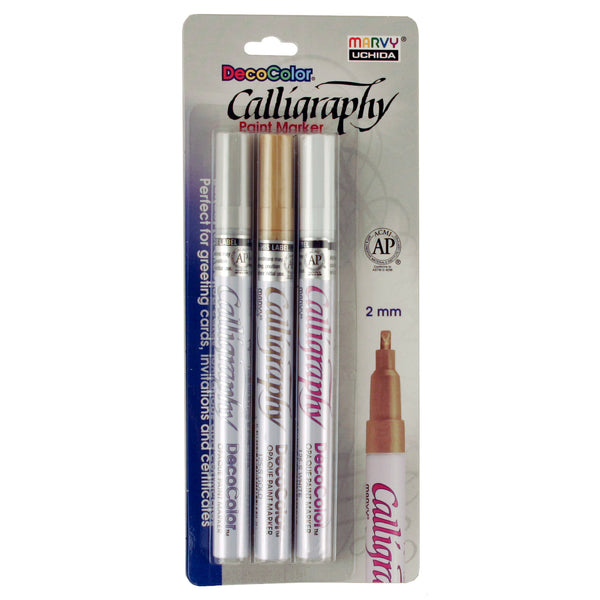 DECOCOLOR CALLIGRAPHY PAINT MARKER 3 PIECE SET A