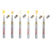 Le plume permanent yellow set markers with cap off and a color suiggle at each tip.
