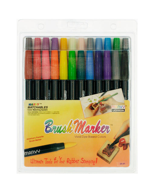 BRUSH MARKER 24 PIECE SET - Marvy Uchida