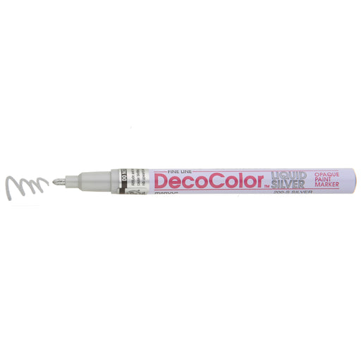 DECOCOLOR® PAINT MARKER FINE silver with color squiggle at the tip