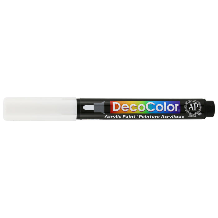 Decocolor acrylic fine point tip marker white with cap on