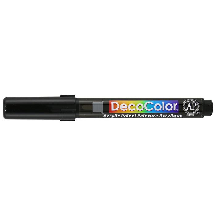 Decocolor Acrylic fine tip black with cap on