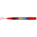 Decocolor acrylic fine tip marker red with cap off and color lines at tip