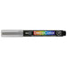 Decocolor acrylic fine tip marker silver with cap on
