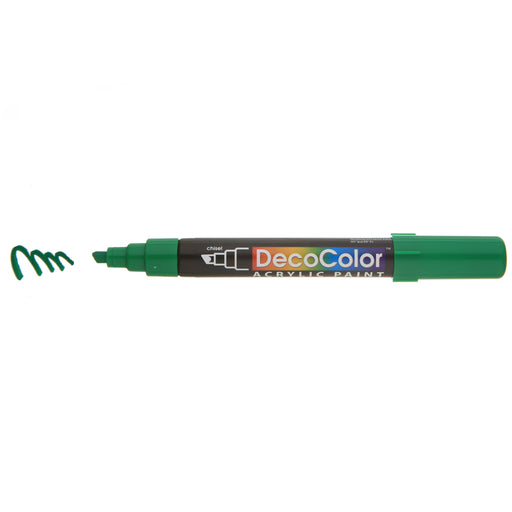 DECOCOLOR ACRYLIC green with cap off showing color squiggle at the tip.