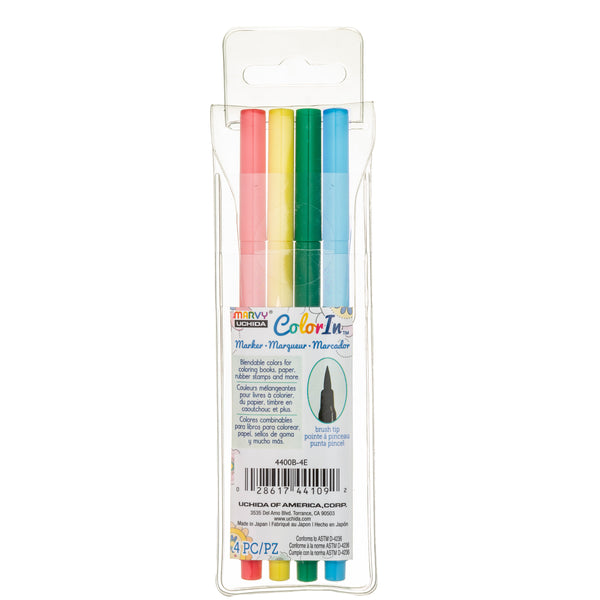 COLOR IN BRUSH MARKER - BOLD 4 PC SET