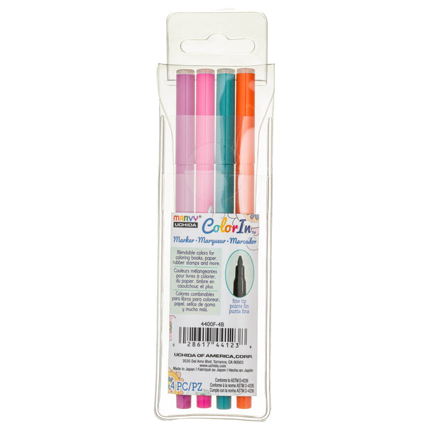 COLOR IN FINE MARKER - BRIGHT 4 PC SET