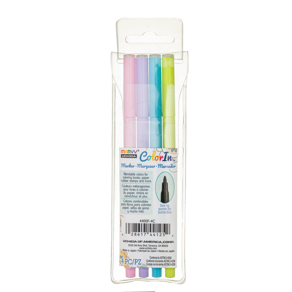 COLOR IN FINE MARKER - PASTEL 4 PC SET