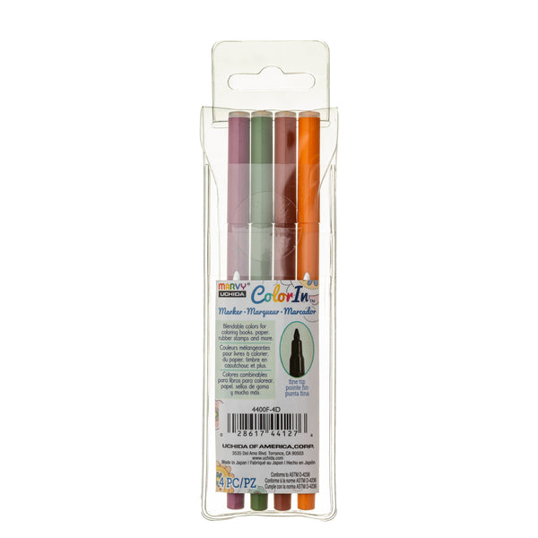 COLOR IN FINE MARKER - NATURAL 4 PC SET