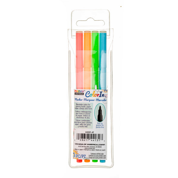 COLOR IN FINE MARKER - NEON 4 PC SET