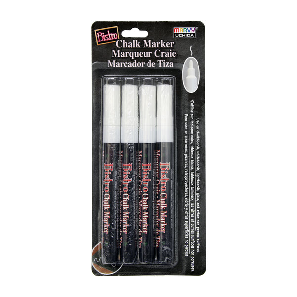 BISTRO CHALK FINE POINT WHITE SET 4W