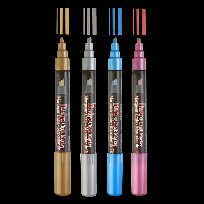 BISTRO CHALK METALLIC MARKER CHISEL TIP SET