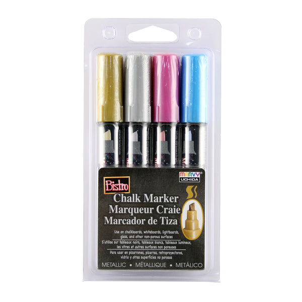BISTRO CHALK METALLIC MARKER CHISEL TIP SET