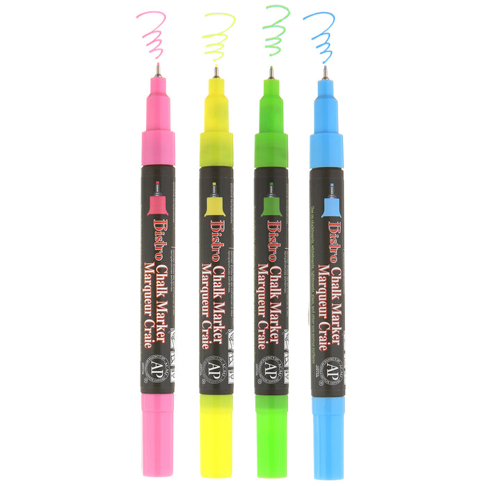 BISTRO CHALK MARKER EXTRA FINE POINT SET 4A