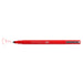 Le pen pigment marker red with cap off showing color squiggle at tip 
