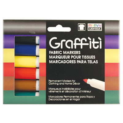 GRAFFITI FABRIC MARKER primary set - Marvy Uchida